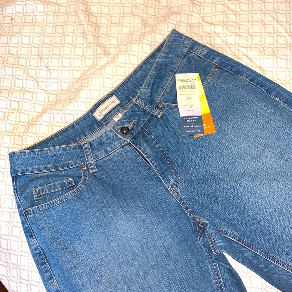 Womens Coldwater Creek Blue Curvy Fit Natural Waist Bootcut Leg Jeans